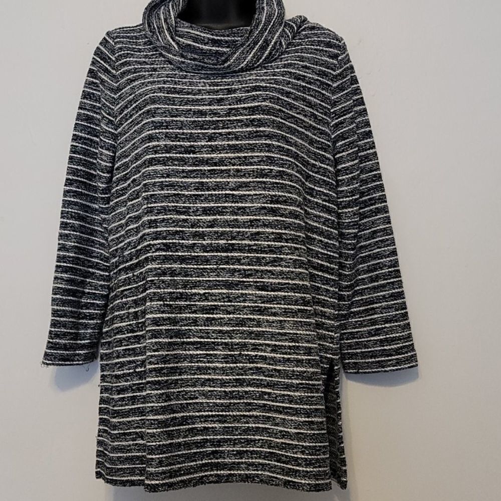 Loft striped turtleneck sweater size medium petite‎